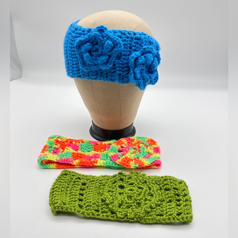 Colorful Woman’s Handmade Crocheted Headband‎ Set of (3)